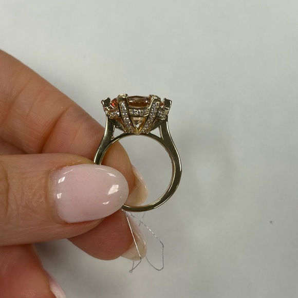 Suzy Levian Yellow Sterling Silver Orange & White CZ Rings NWT - Picture 7 of 7